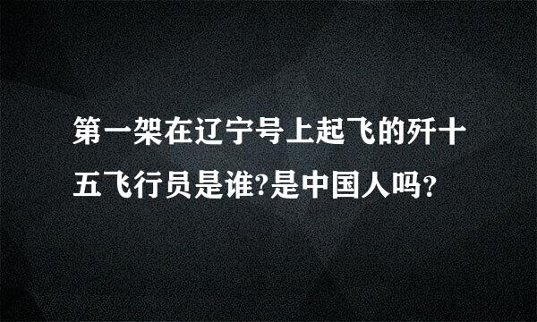 第一架在辽宁号上起飞的歼十五飞行员是谁?是中国人吗？