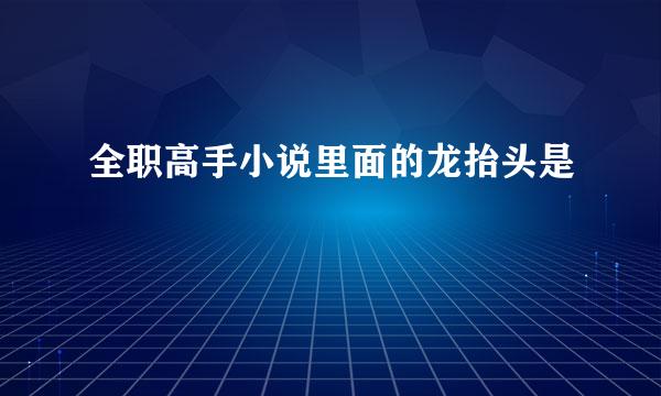 全职高手小说里面的龙抬头是