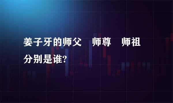 姜子牙的师父 师尊 师祖 分别是谁?