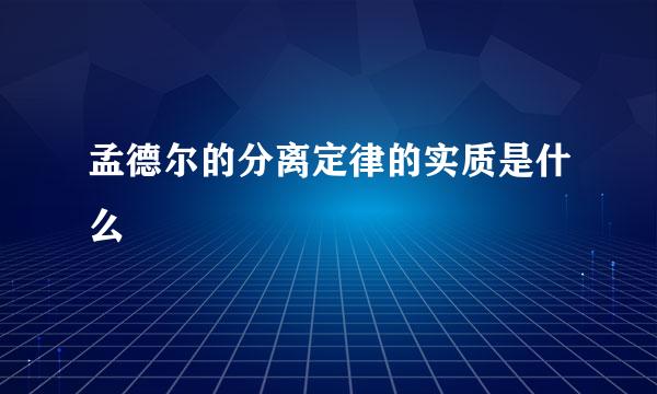 孟德尔的分离定律的实质是什么