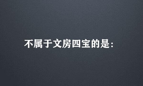 不属于文房四宝的是：