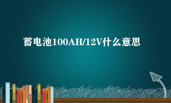 蓄电池100AH/12V什么意思