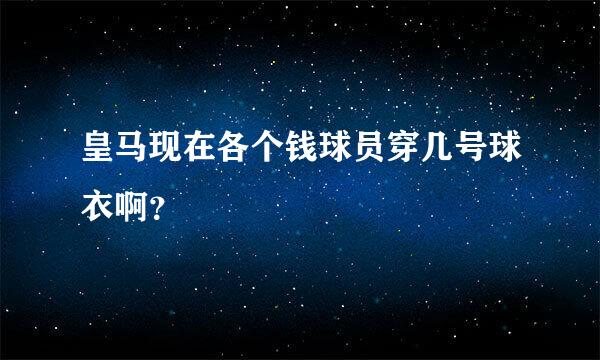 皇马现在各个钱球员穿几号球衣啊？