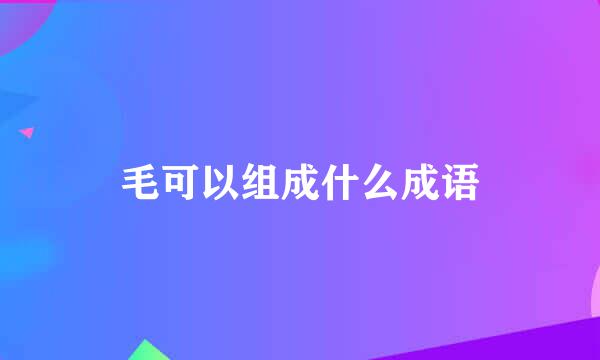 毛可以组成什么成语