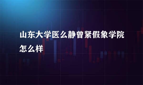 山东大学医么静曾紧假象学院怎么样