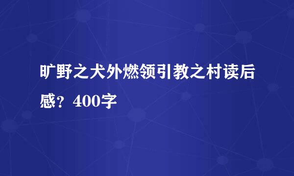 旷野之犬外燃领引教之村读后感？400字