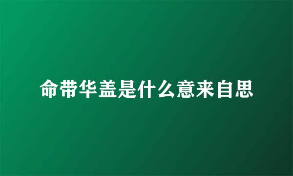 命带华盖是什么意来自思