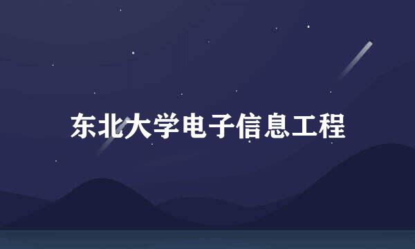 东北大学电子信息工程