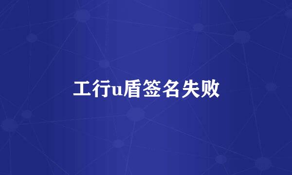 工行u盾签名失败