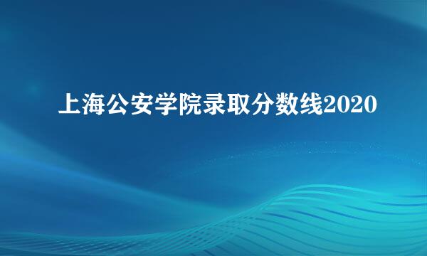 上海公安学院录取分数线2020