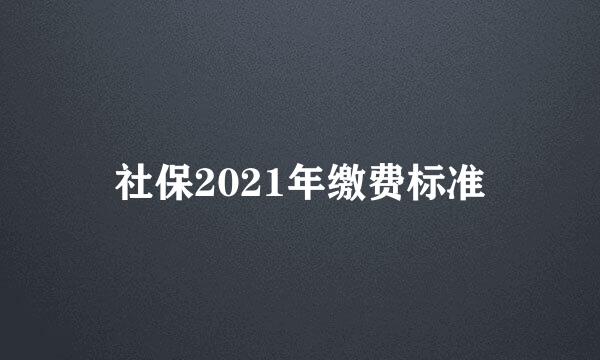 社保2021年缴费标准