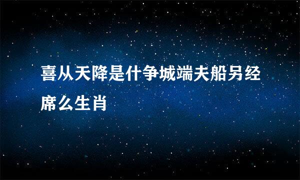 喜从天降是什争城端夫船另经席么生肖