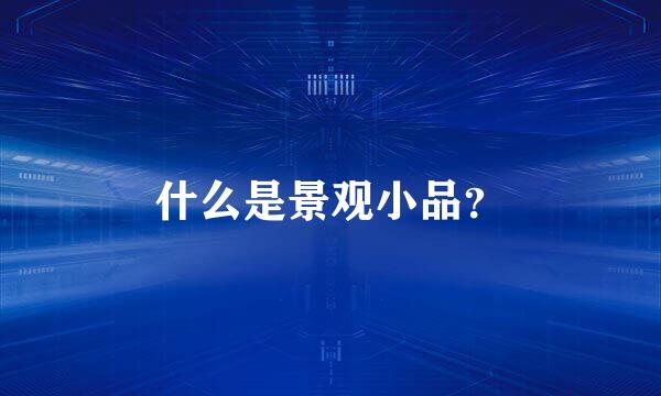 什么是景观小品？