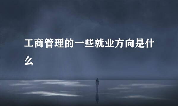 工商管理的一些就业方向是什么