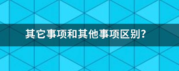 其它事项和其他事项区别？