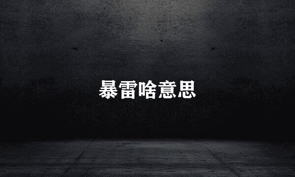 暴雷啥意思