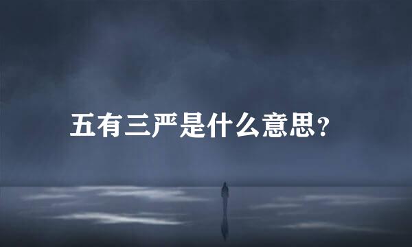 五有三严是什么意思？