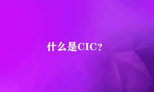 什么是CIC？