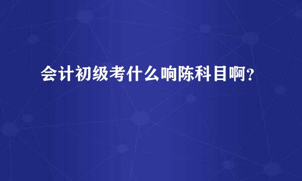 会计初级考什么响陈科目啊？