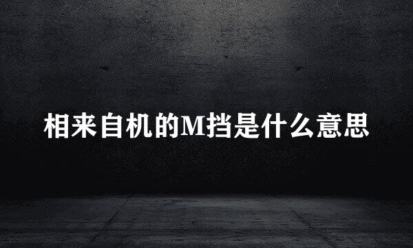相来自机的M挡是什么意思