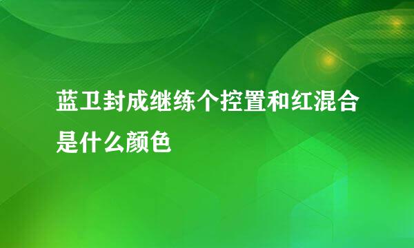 蓝卫封成继练个控置和红混合是什么颜色