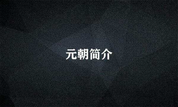 元朝简介