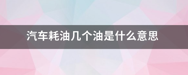 汽车耗油几个油是什么意思