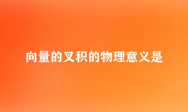 向量的叉积的物理意义是