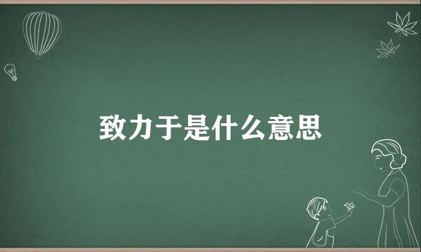 致力于是什么意思