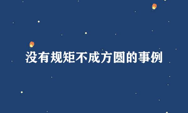 没有规矩不成方圆的事例
