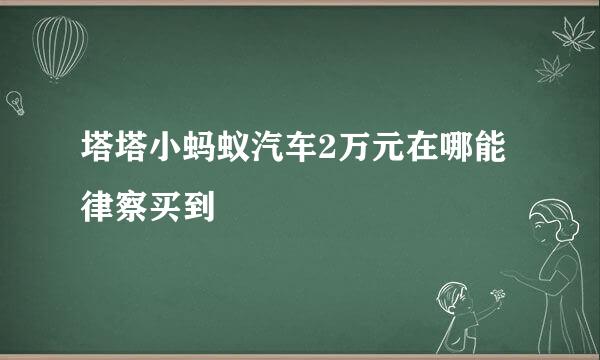 塔塔小蚂蚁汽车2万元在哪能律察买到