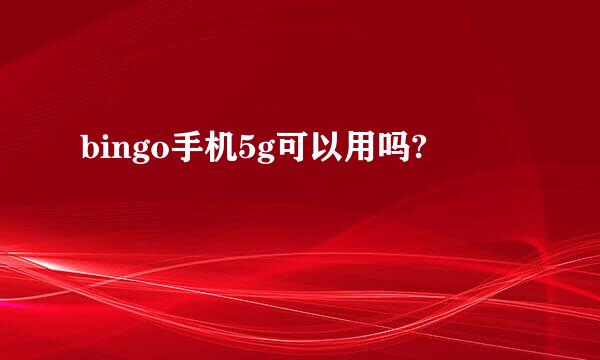 bingo手机5g可以用吗?