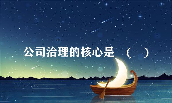 公司治理的核心是 ( )