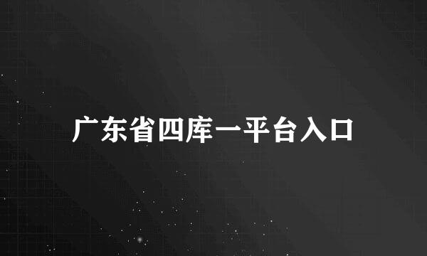 广东省四库一平台入口
