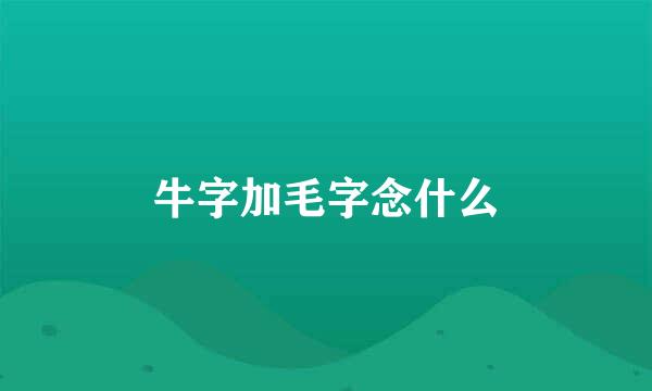 牛字加毛字念什么