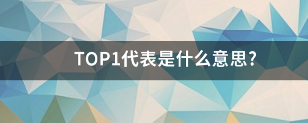 TOP1代表是什么意思?