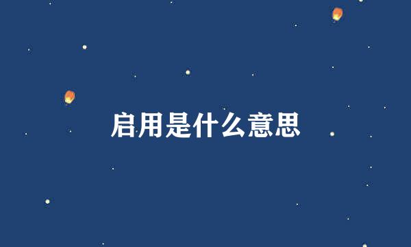 启用是什么意思