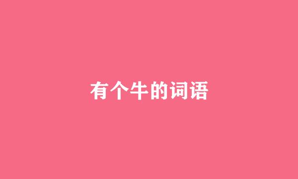 有个牛的词语