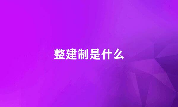 整建制是什么
