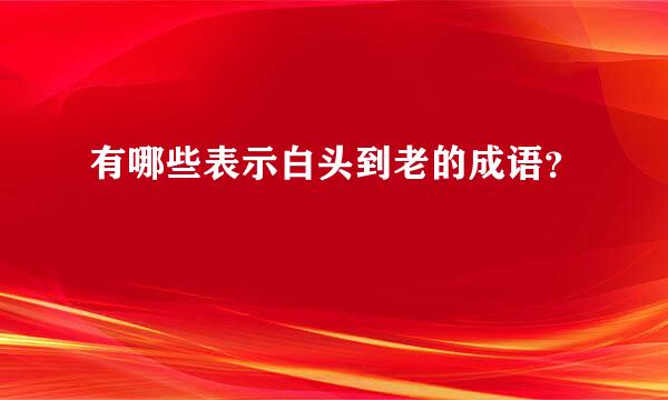 有哪些表示白头到老的成语？