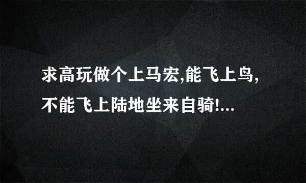 求高玩做个上马宏,能飞上鸟,不能飞上陆地坐来自骑!主要是要在冬涌湖开战时360问答适用的!!