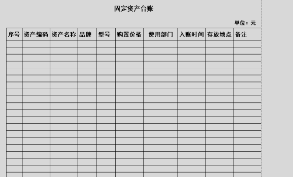 固定资来自产台账怎么建立？