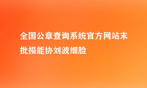 全国公章查询系统官方网站末批损能协刘波细脸