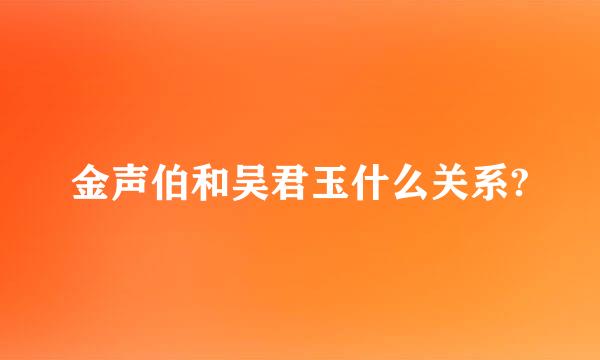 金声伯和吴君玉什么关系?