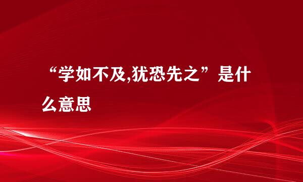 “学如不及,犹恐先之”是什么意思