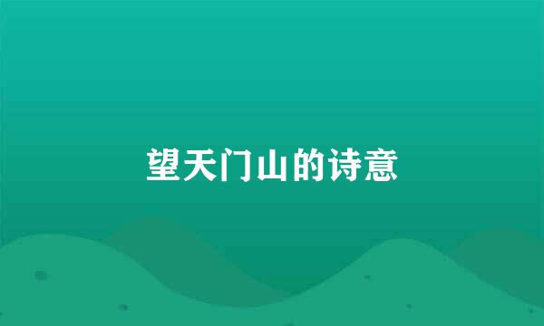 望天门山的诗意