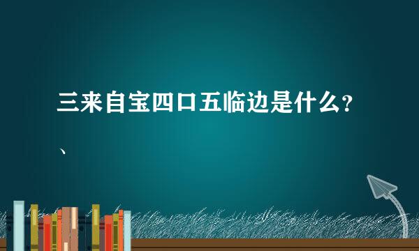 三来自宝四口五临边是什么？、