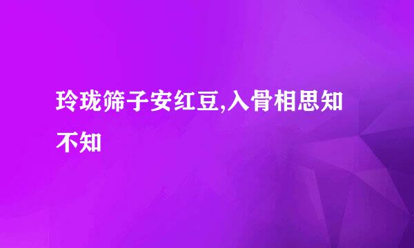 玲珑筛子安红豆,入骨相思知不知