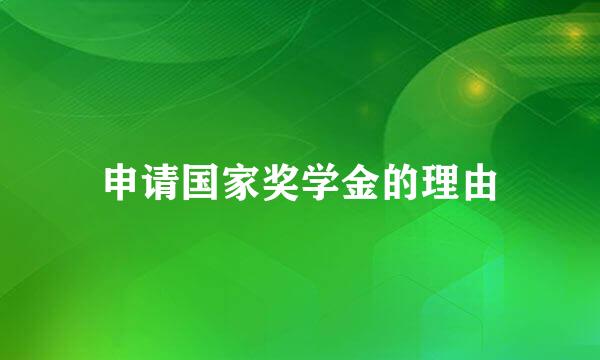 申请国家奖学金的理由