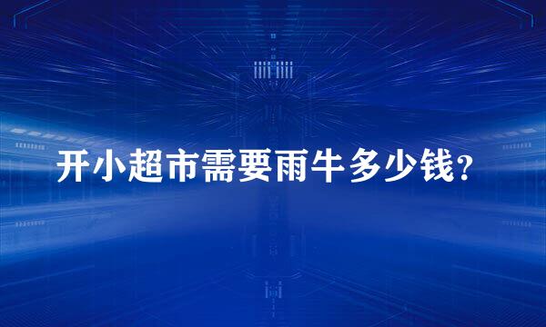 开小超市需要雨牛多少钱？
